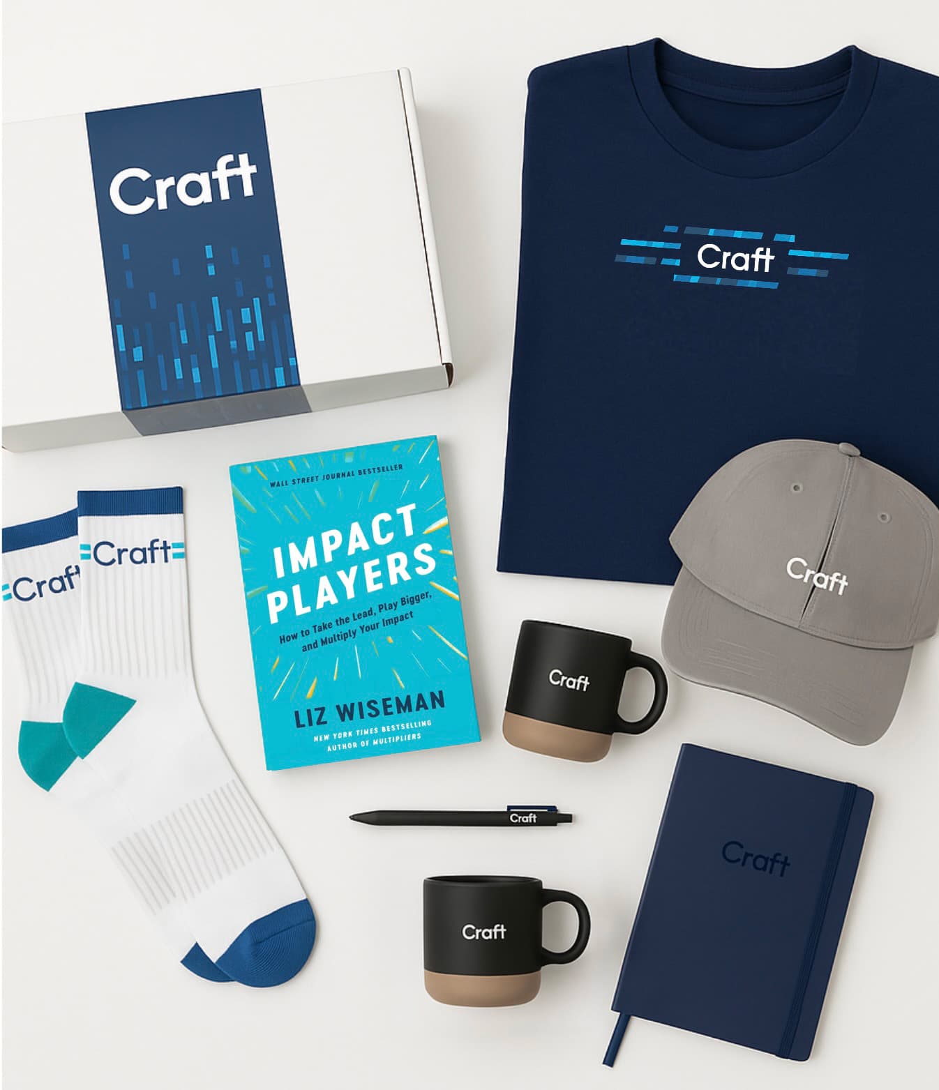 A selection of Craft branded apparel, stationery and gifts.