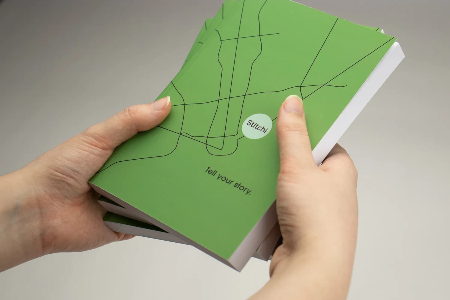 Notebook in hand